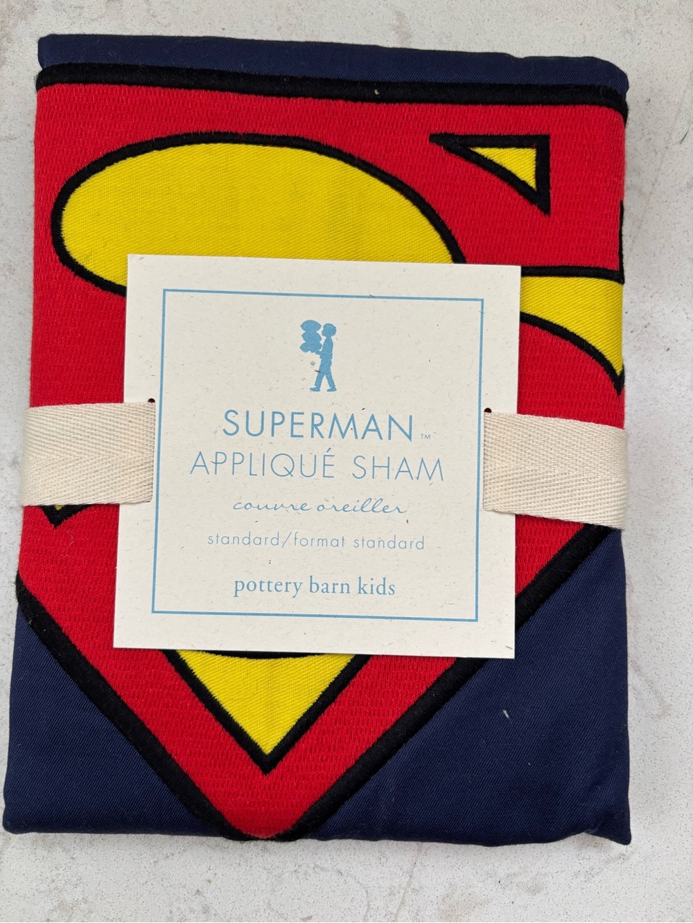 Pottery Barn Kids Superman Logo Pillow Case